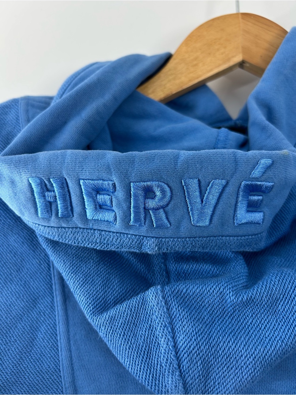 Hervé by Hervé Leger Sky Blue Drawstring Hoodie - Picture 4 of 11